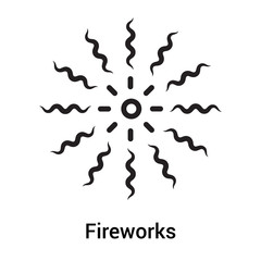 Fireworks icon vector sign and symbol isolated on white background, Fireworks logo concept