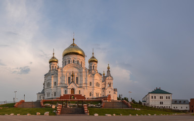 Fototapeta na wymiar View on main entrance of Belogorsky Monastery of St. Nicholas. Men's monastery in Perm Krai, Russia.