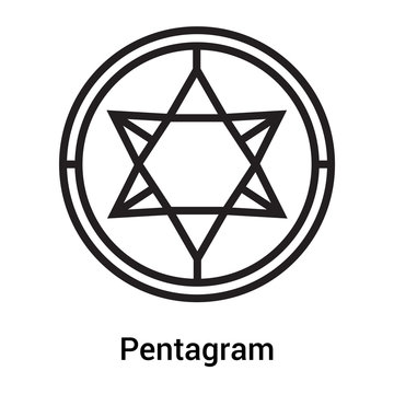 Pentagram icon vector sign and symbol isolated on white background, Pentagram logo concept