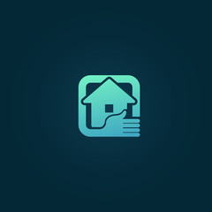 Abstract real estate agent logo icon vector design. Rent, sale of real estate vector logo.