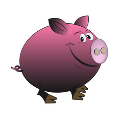 Illustration of cute pretty pig