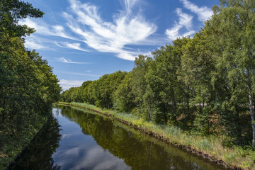 Fototapeta premium Fluss - Himmel - Bäume