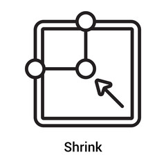 Shrink icon vector sign and symbol isolated on white background, Shrink logo concept