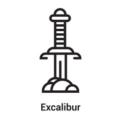 Excalibur icon vector sign and symbol isolated on white background, Excalibur logo concept