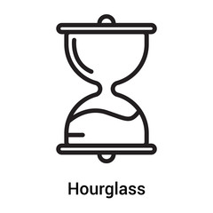 Hourglass icon vector sign and symbol isolated on white background, Hourglass logo concept