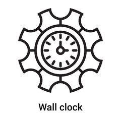 Wall clock icon vector sign and symbol isolated on white background, Wall clock logo concept