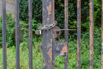 lock on the gate close-up