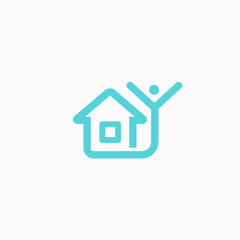 Abstract real estate agent logo icon vector design. Rent, sale of real estate vector logo.