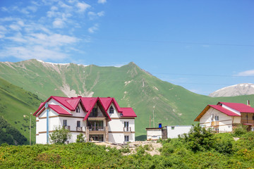 Fototapeta na wymiar The famous ski resort of Gudauri at summer, Georgia