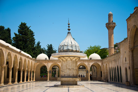 ablution facilities in courtyard of mosque Mevlid-i Halil Camii, sanliurfa, turkey