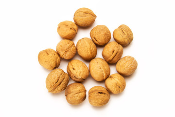 Walnuts isolated on white background
