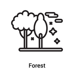 Forest icon vector sign and symbol isolated on white background, Forest logo concept