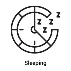 Sleeping icon vector sign and symbol isolated on white background, Sleeping logo concept