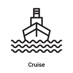Cruise icon vector sign and symbol isolated on white background, Cruise logo concept