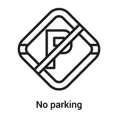 No parking icon vector sign and symbol isolated on white background, No parking logo concept