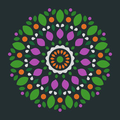 Colorful Mandala Decoration Ornament. Geometric