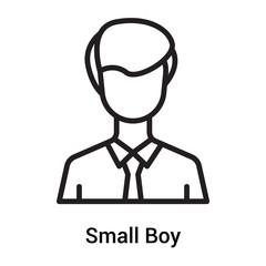 Small Boy icon vector sign and symbol isolated on white background, Small Boy logo concept