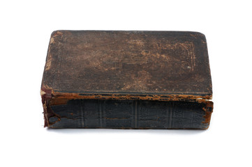 Old vintage book isolated on white background. Front view.