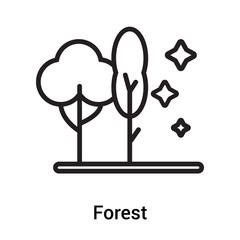 Forest icon vector sign and symbol isolated on white background, Forest logo concept