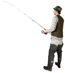 Fisherman Holding a Fishing Rod