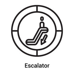 Escalator icon vector sign and symbol isolated on white background, Escalator logo concept