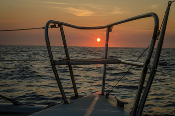 Sunset while sailing Madagascar