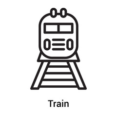 Train icon vector sign and symbol isolated on white background, Train logo concept