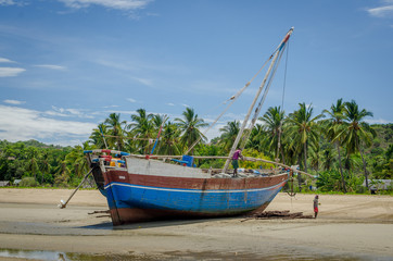 Naklejka na ściany i meble Cargo boat from Nosy Be (Madagascar)