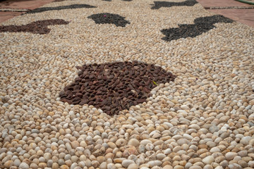 Road made of stone antique Turin, Chivasso, Italy.