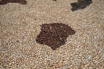 Road made of stone antique Turin, Chivasso, Italy.
