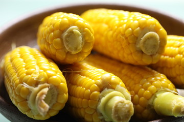 茹でたトウモロコシ