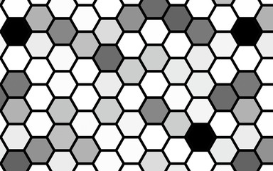 Black honeycomb with a gradient color. Isometric geometry. 3D illustration