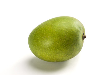Single mango isolated on white background