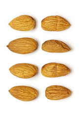 Almonds isolated on white background