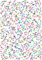 Confetti background with colorful star shapes.