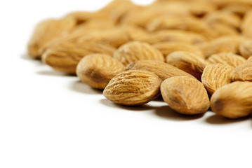 Almonds isolated on white background