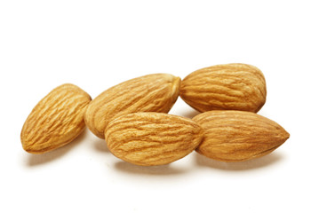 Almonds isolated on white background