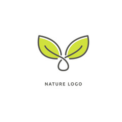 Abstract green leaf logo icon vector design. Landscape design, garden, Plant, nature and ecology vector logo