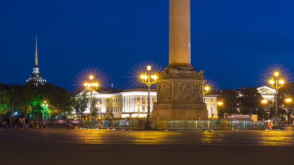 Fototapeta na wymiar Palace square at night, Saint Petersburg, Russia