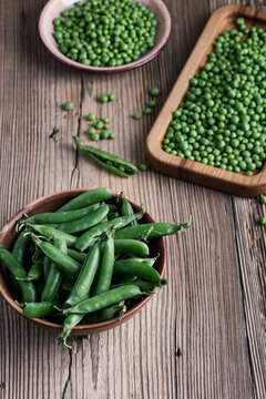 Fresh homegrown green peas