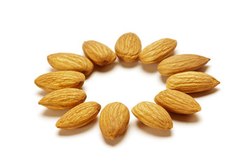 Almonds isolated on white background