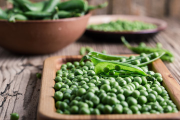 Fresh homegrown green peas