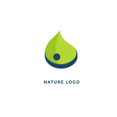 Abstract green leaf logo icon vector design. Landscape design, garden, Plant, nature and ecology vector logo