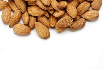 Almonds isolated on white background