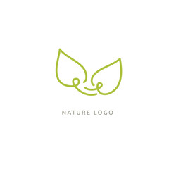 Abstract green leaf logo icon vector design. Landscape design, garden, Plant, nature and ecology vector logo