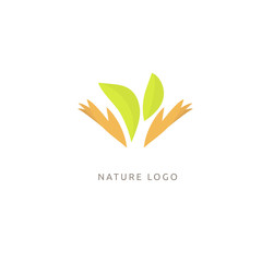 Abstract green leaf logo icon vector design. Landscape design, garden, Plant, nature and ecology vector logo
