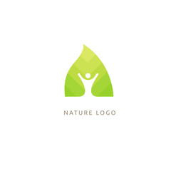 Abstract green leaf logo icon vector design. Landscape design, garden, Plant, nature and ecology vector logo