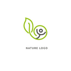 Abstract green leaf logo icon vector design. Landscape design, garden, Plant, nature and ecology vector logo