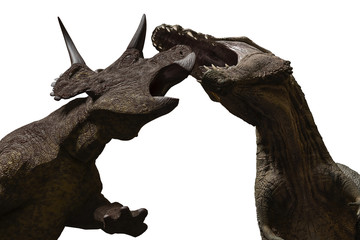 Fototapeta na wymiar t-rex vs diabloceratops