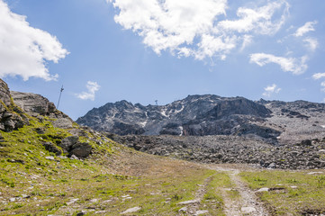 Silvaplana, Corvatsch, Höhenweg, Wasserweg, Wanderweg, Furtschellas, Piz Mezdi, Piz Corvatsch, Piz Surlej, Oberengadin, Alpen, Graubünden, Sommer, Schweiz